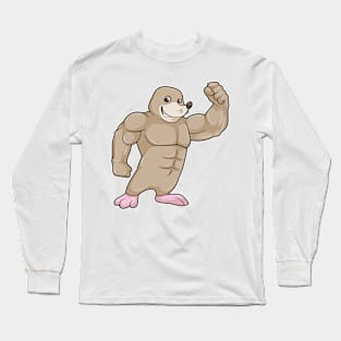 Mole as Bodybuilder with big Muscles Long Sleeve T-Shirt